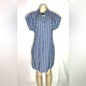 Tommy Hilfiger Blue Striped cap sleeve cotton dress Sz 8
